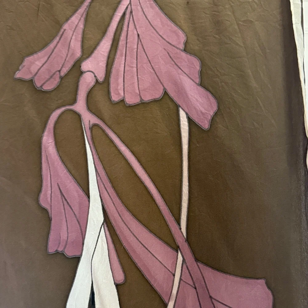 Durer Paris Floral Brown and Pink Scarf